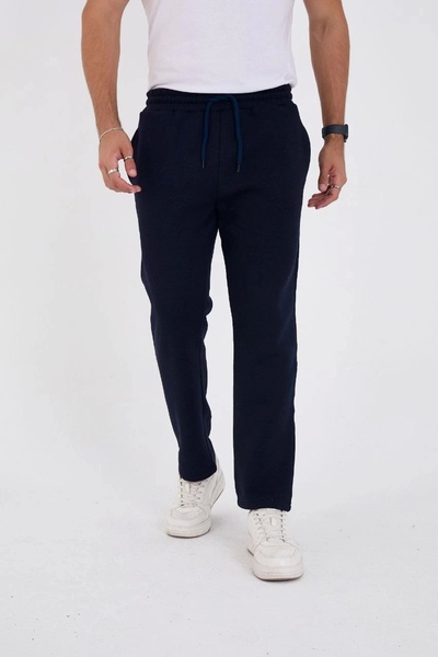 MODA Unisex Τριών Κλωστών Basic Sweatpants Παντελόνι Ειδικού Σχεδιασμού - Navy Blue