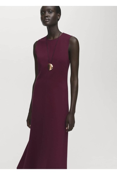 MANGO Woman Uzun evaze elbise