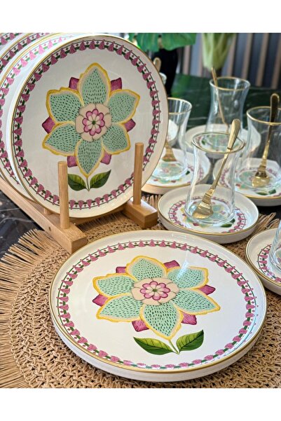 Onedekor 18 Parça Azura Bloom Pasta Çay Saati Seti