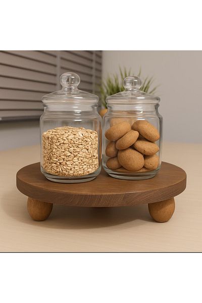Dia Round Footed Presentation Stand Wooden Ball Footed Presentation Stand