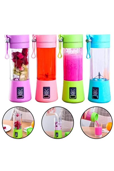 pazariz Taşınabilir El Blenderi Smoothie Milkshake İçecek Şarjlı Margarita Mama Karıştırıcı 380 ml