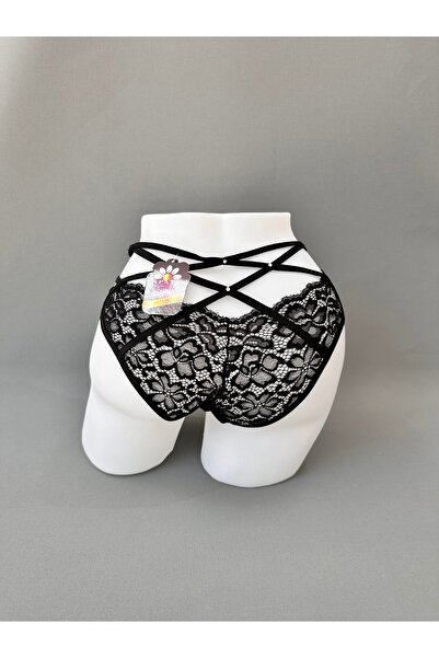 Papatya Stylish and Eye-Catching Panties with Lace on the Back, Transparent C...