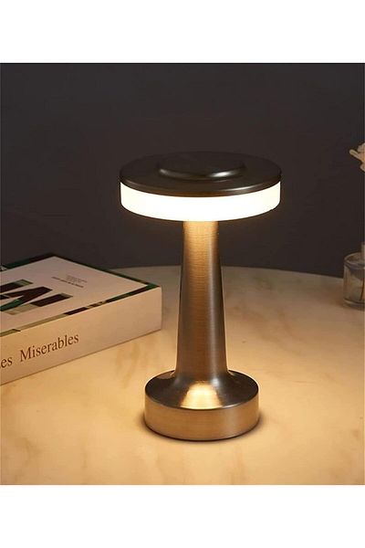 Shopi مصباح مكتب محمول من BBHH، مصباح LED لاسلكي قابل لإعادة الشحن، 3 ألوان تعمل بالبطارية، مصباح بجانب السرير يعمل باللمس