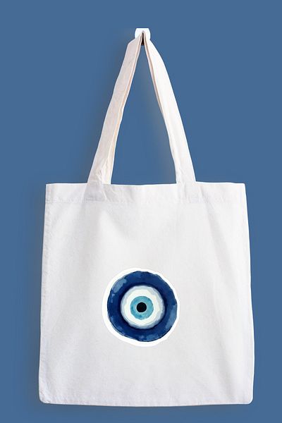 designedfy Evil Eye Printed Cloth Bag, Tote Bag