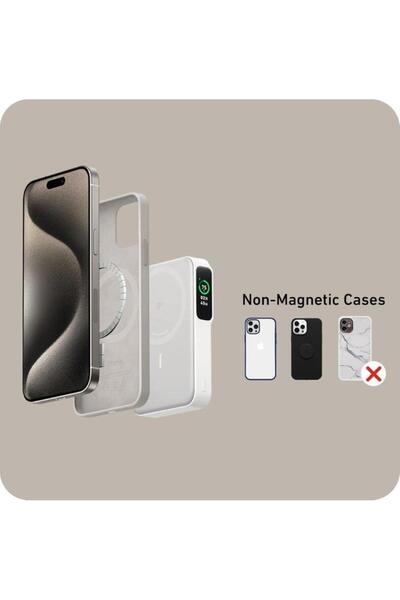 Anker باور بانك ماجو ١٠ كيلو، معتمد من Qi2، شاحن فائق السرعة ١٥ واط A1654H21 أبيض