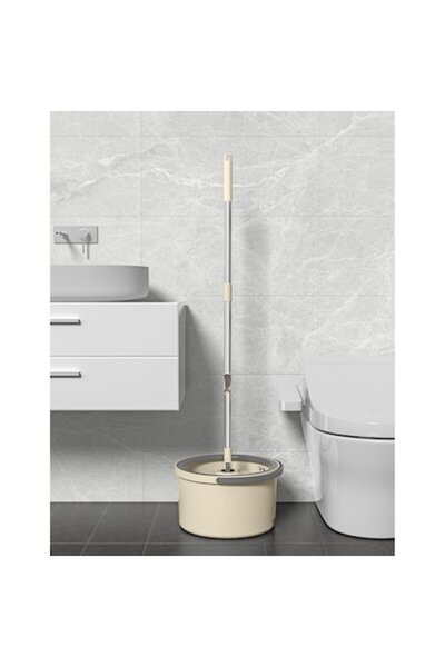 Dreamramp Set de mop rotativ cu două rezerve și spălare automată - bej