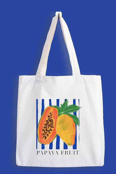 designedfy Papaya Fruit Printed Cloth Bag, Tote Bag