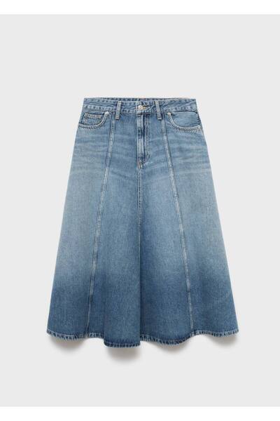 MANGO Woman Midi denim etek