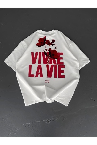 MODA Printed Oversize Crew Neck T-Shirt - White