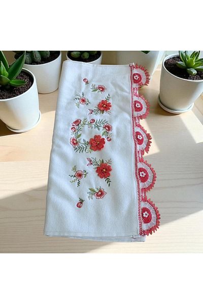 Dantelux Needlework Handcrafted Velvet 50 X90 cm Hand Towel Dowry Towel