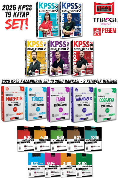 Pegem Akademi Yayıncılık 2026 KPSS GYGK 5 Branş Tüm Dersler Soru Bankası ve D...