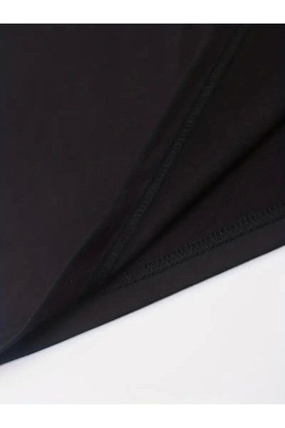 LUMİART Front back printed perfectly casual short sleeve t-shirt for men - black