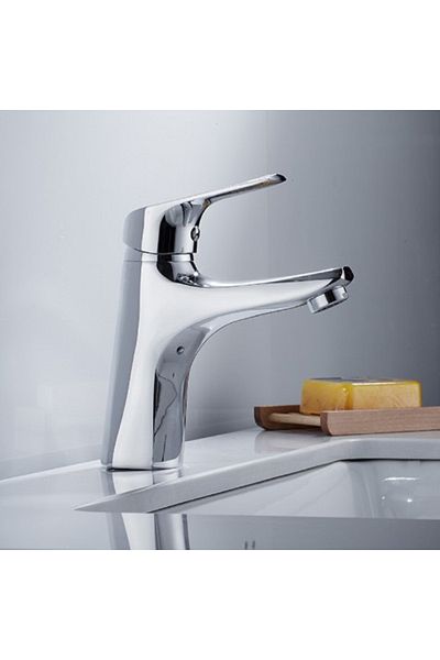 Adsinio Bathroom Faucet, Adsinio, Raw Copper Body, Anti-Corrosion, Single Lever, Ceramic Cartridge,Silver