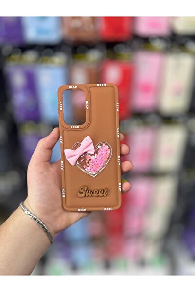 yuscerham Samsung Galaxy A71 Uyumlu Sweet Yazılı, Kalp Kabartmalı Simli Parla...