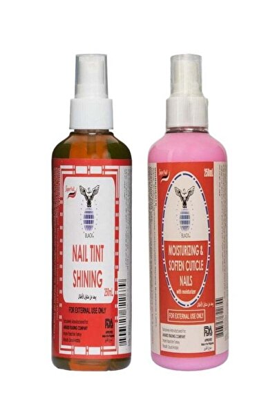 BLACK مجموعة العناية بالأظافر مع مزيل الجلد المحيط بالأظافر 250 مل ورذاذ ملمع الأظافر 250 مل