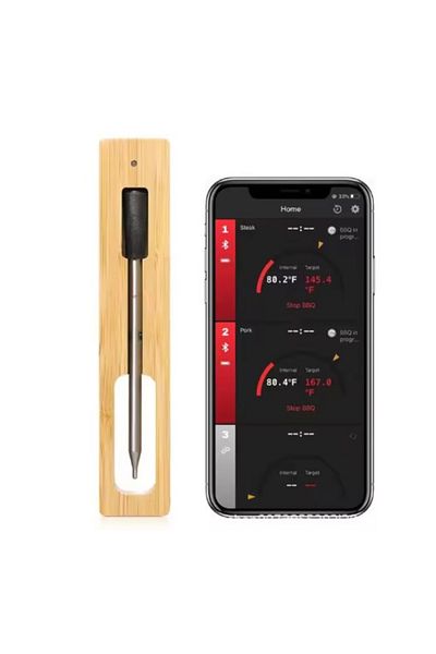 Adsinio Smart Kitchen Thermometer, Adsinio,Bluetooth, Phone App, Compatible with IOS and Android, IP67, Gray