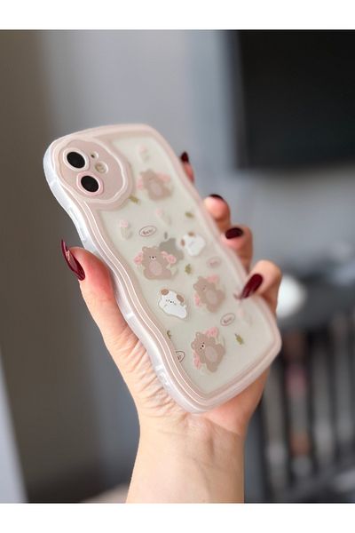 MİRAZ TASARIM iPhone 11 Bear Patterned Wavy Edge Case