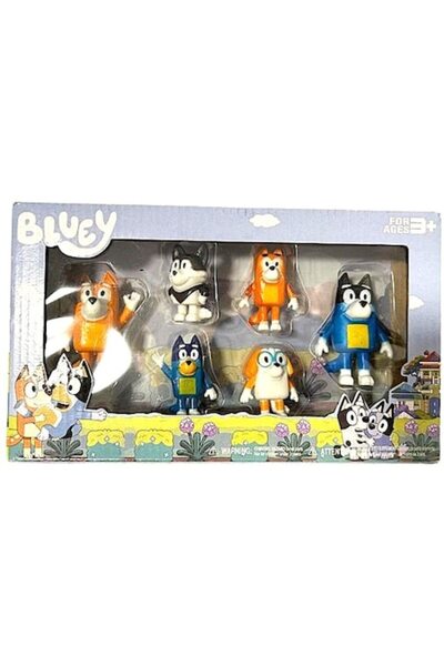 bluey Комплект от 6 фигурки Bluey, многоцветни, 4-6 см