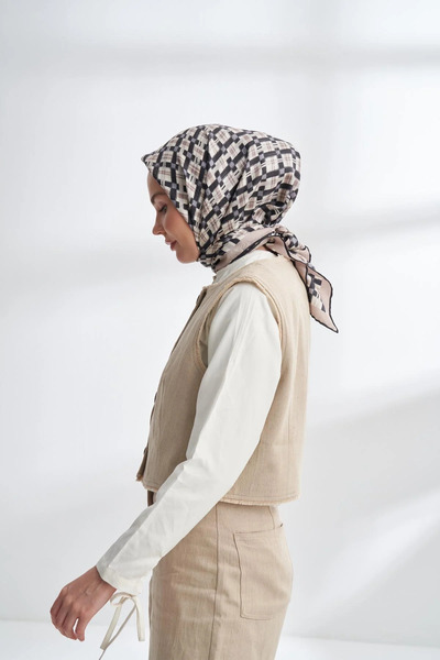 ARMANDA Network Pattern Twill Silk Scarf - 4307-01