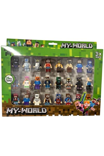 MINECRAFT Set of 24 figurines and accessories, 5 cm, multicolor