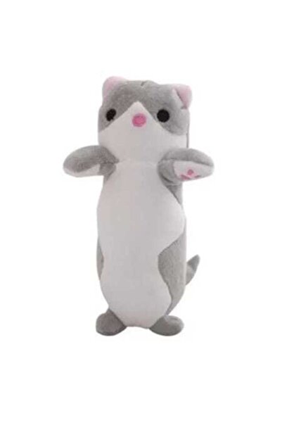 OEM Breloc mini figurină pisică, 20 cm, gri