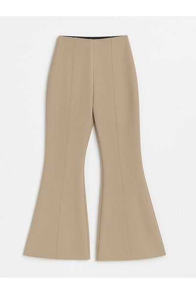 nedo7 Flared elastic waist l Stretch Fabric trousers - beige