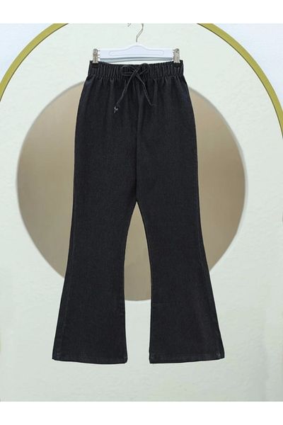 nedo7 Flared Leg Lace Detailed Jeans - Anthracite