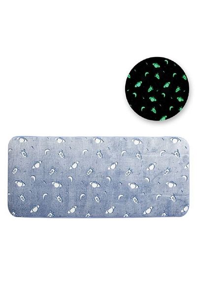OEM Children's carpet, imitation fur, fluorescent, 140 x 60 cm, Planets