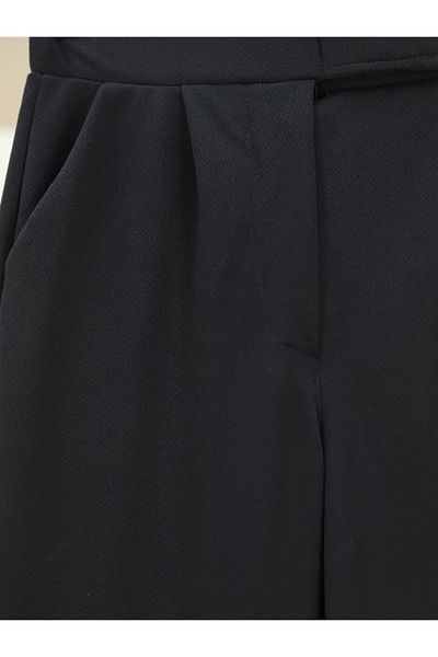 nedo7 Velcro Zippered Palazzo Trousers -Black