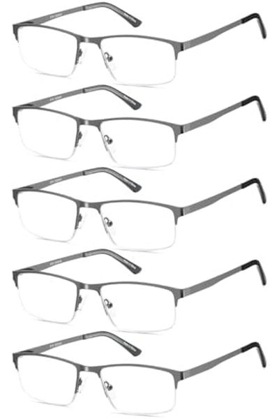 Generic EYECEDAR 5-Pack Reading Glasses Men Half frame Rectangle Style