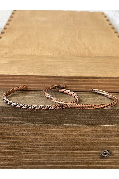 Rupen Kraft Pure copper bracelet set of 2 pure copper bracelet adjustable size