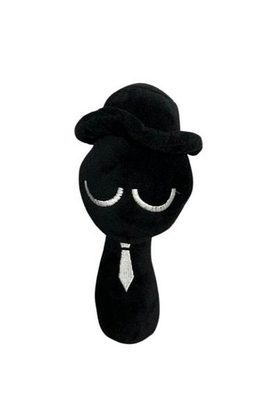 OEM Sprunki Black Plush Toy, black-white, 23cm