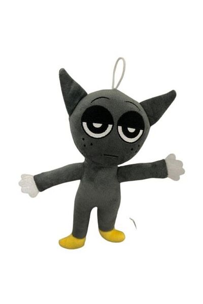 OEM Jucărie de pluș Sprunki gri, cu picioare, gri închis, 25 cm