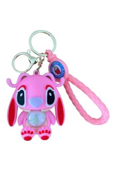 Lilo & Stitch Breloc figurina Lilo & Stitch, roz, cu lumini colorate, 8cm