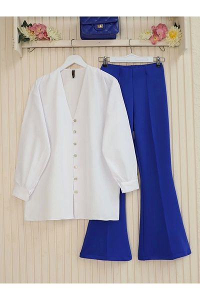 nedo7 Flared elastic waist l Stretch Fabric pants -saks