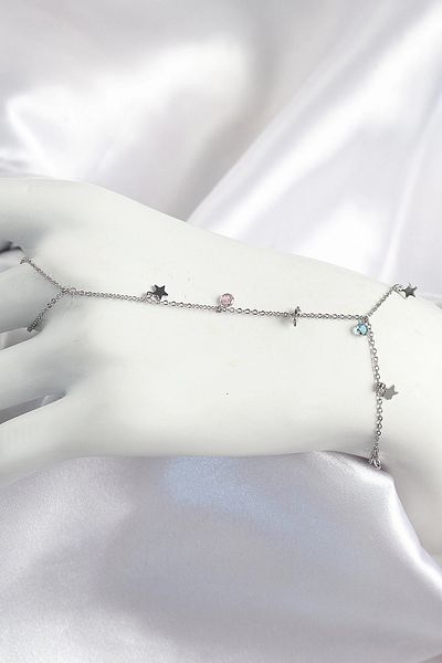 Clariss حجر الزركون الملون بالنحاس معلق على شكل نجمة موديل فضي اللون للنساء شاهمران