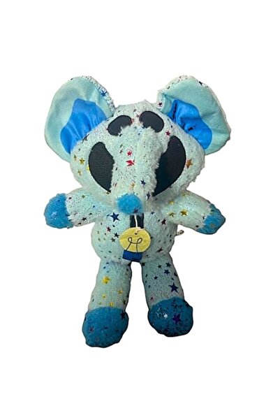 Smiling Jucărie de pluș Bubbaphant pufoasă cu sclipici, creaturi, 38 cm, albastră