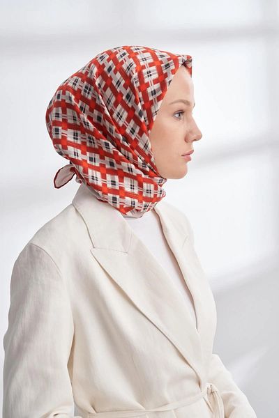 ARMANDA Network Pattern Twill Silk Scarf - 4307-50