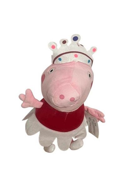Peppa Pig Jucărie de pluș Prințesa Peppa Pig, funcții muzicale, roz-roșu, 30 cm