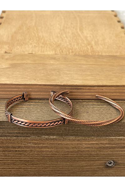 Rupen Kraft Pure copper bracelet set of 2 pure copper bracelet adjustable size
