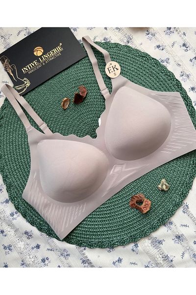 İntive Lingerie Layla Imported Ice Silk (Ice-Silk) Ultra-Thin Comfortable Breathable Invisible Laser Seamless Bra