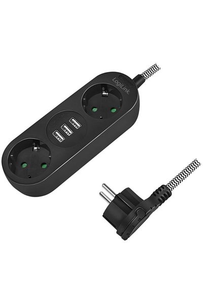 LogiLink Extensie de alimentare LPS262U cu porturi USB