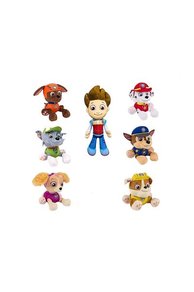 OEM Set 7 Figurine de plus, Patrula Calusilor si Ryder, tip breloc, multicolor, 15 cm