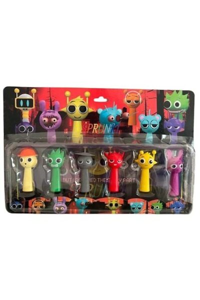 Sprunki Set 6 figurine Sprunki, multicolor, 8cm, diverse modele