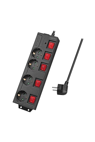 LogiLink Prelungitor LPS251, 4 prize Schuko, conectare Schuko tata cablu 1.5 m, 16 A, protectie copi