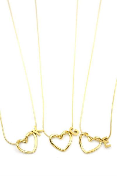MBB ETİCARET 24-Piece Heart Letter Necklace - Gold