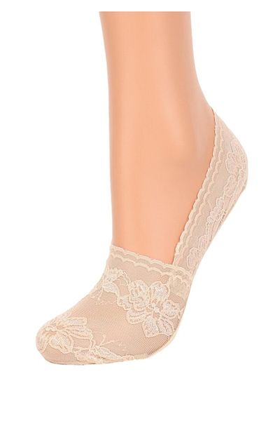Marilyn Short Mesh Socks with Embroidery, Marilyn, Visone, One size