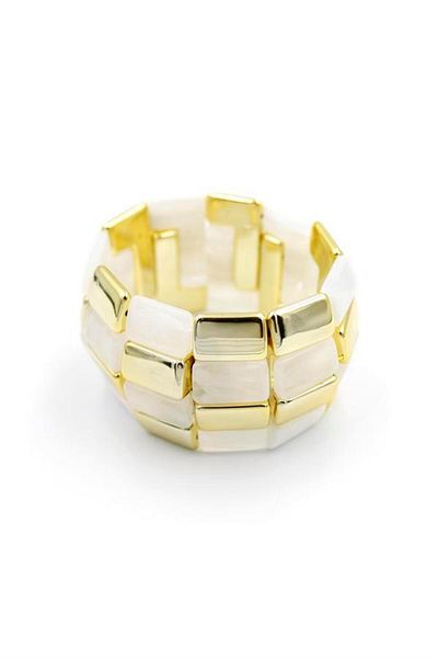 MBB ETİCARET Elastic Stone Bracelet - Cream