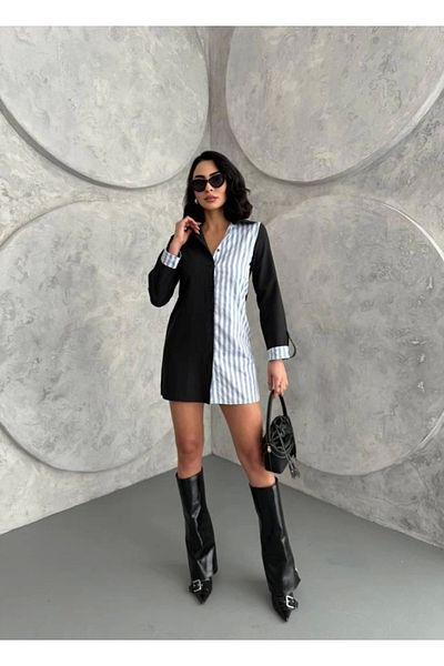 nedo7 Double Color Design Shirt Dress