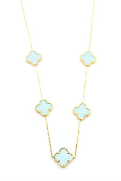MBB ETİCARET Vc Clover Necklace - Turquoise